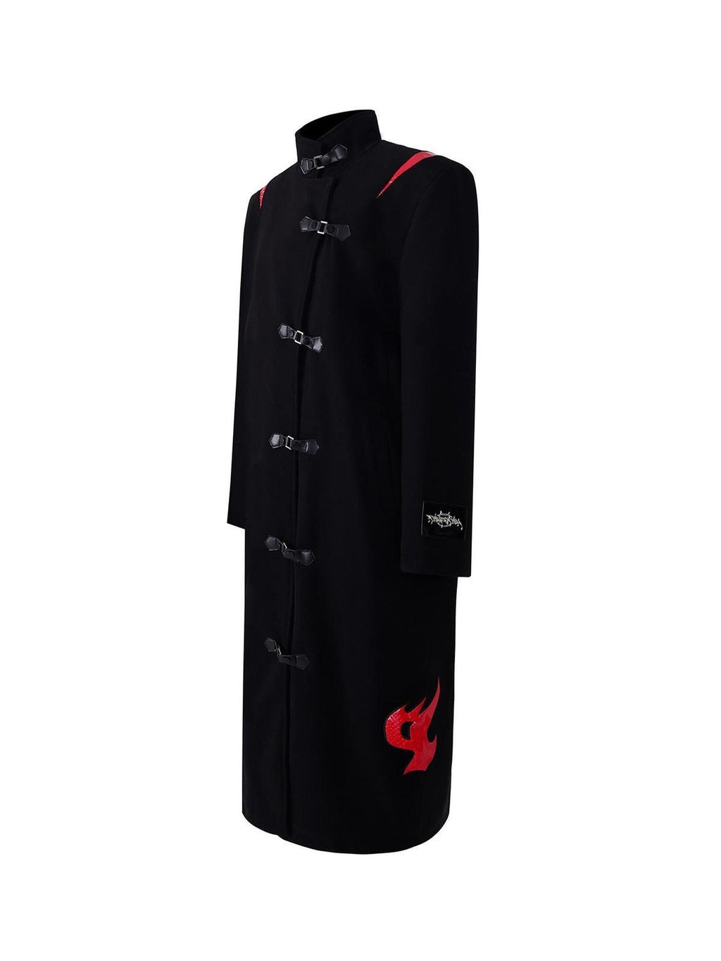 PINKSPINK Dark Flame Snake Embroidery Stand Collar Women's Padded Long Coats