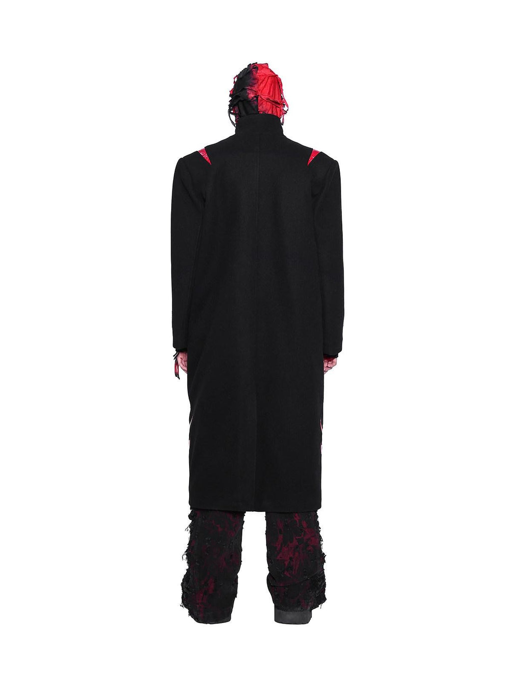 PINKSPINK Dark Flame Snake Embroidery Stand Collar Women's Padded Long Coats