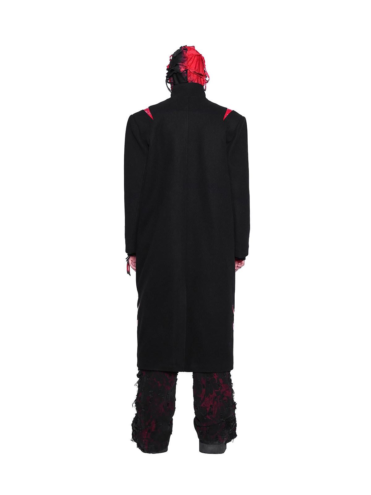 PINKSPINK Dark Flame Snake Embroidery Stand Collar Women's Padded Long Coats