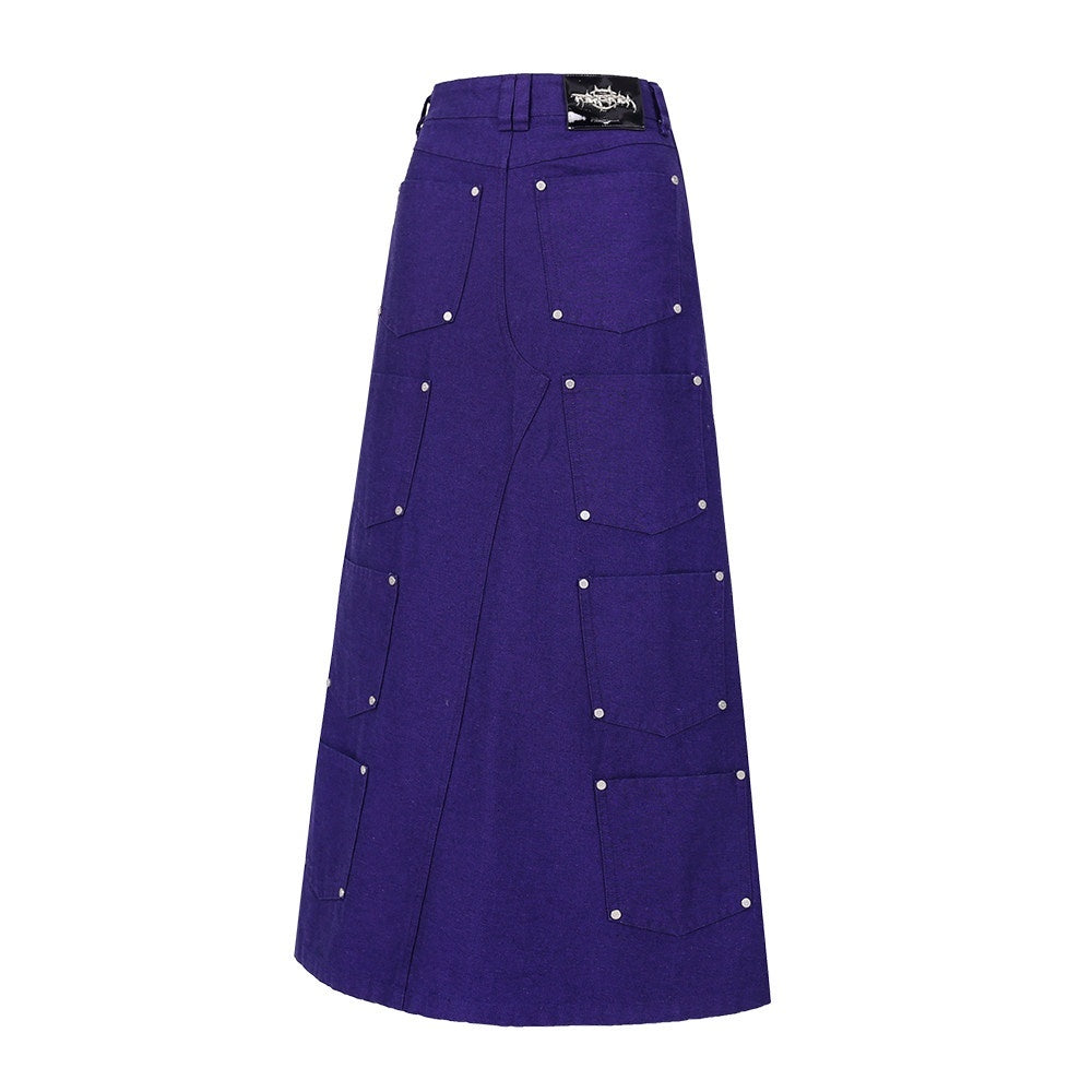 PINKSPINK_Dark_Purple_Embroidered_Multi_Pocket_Patchwork_Women's_Denim_Maxi_Skirts_685345733659_MISSTT