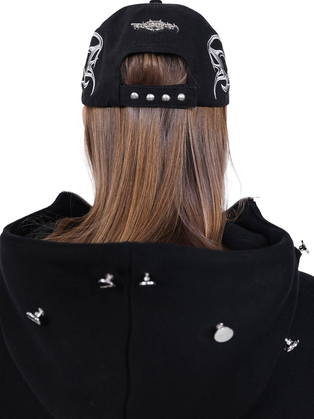 PINKSPINK Deconstructed Mask Letter Print Hooded Oversized Women's Sweatshirts