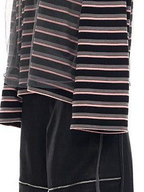 PINKSPINK Distressed Patch Embroidered Striped Women's Cotton Long Sleeve T-shirts