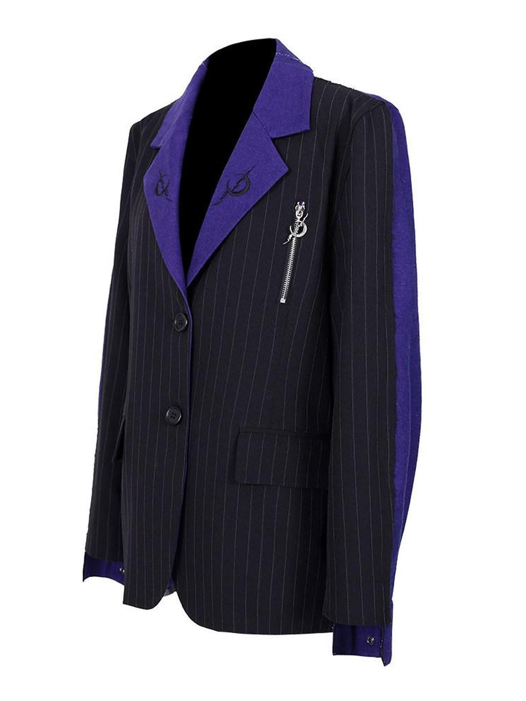 PINKSPINK Dreamy Purple Patchwork Embroidered Sculpted Women's Polyester Blazers