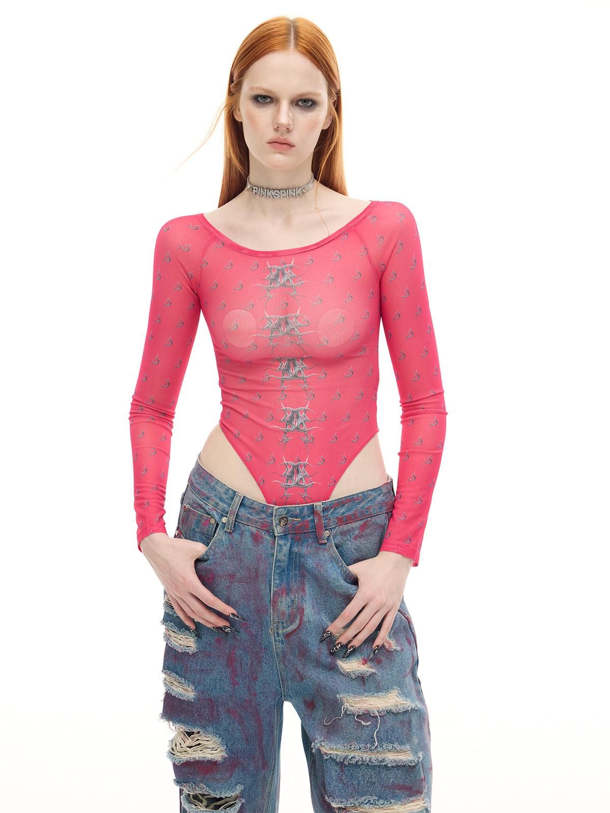 PINKSPINK Dusty Pink Coated Irregular Loose Low Waist Women's Denim Ripped Jeans