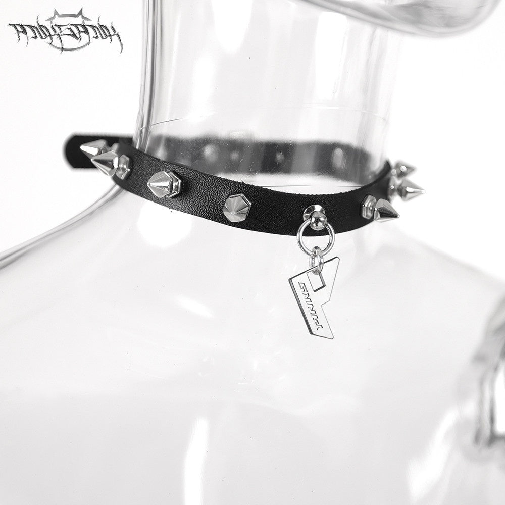 PINKSPINK_Electric_Moon_Pendant_Punk_Rivet_Choker_Women's_Leather_Multi_Layer_Necklaces_669878507033_MISSTT