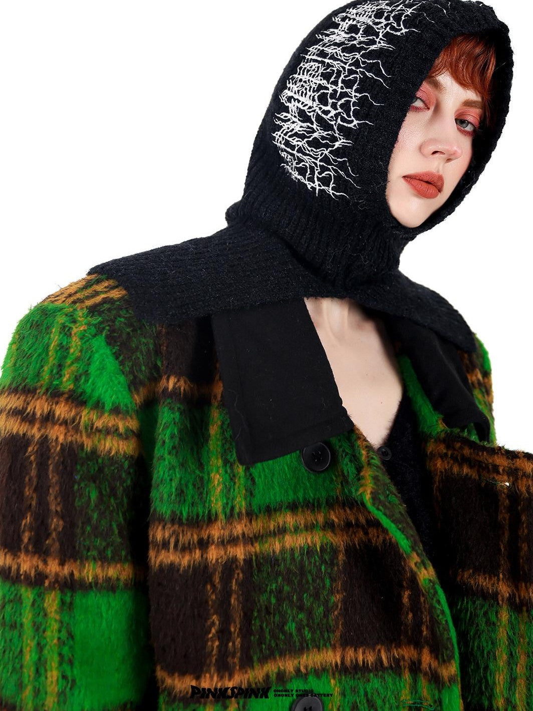 PINKSPINK Electric Thorn Logo Embroidered Balaclava Women's Knit Beanies