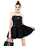 PINKSPINK Embroidered Chinese Strapless Pearl Puff Women's Tube Mini Dresses
