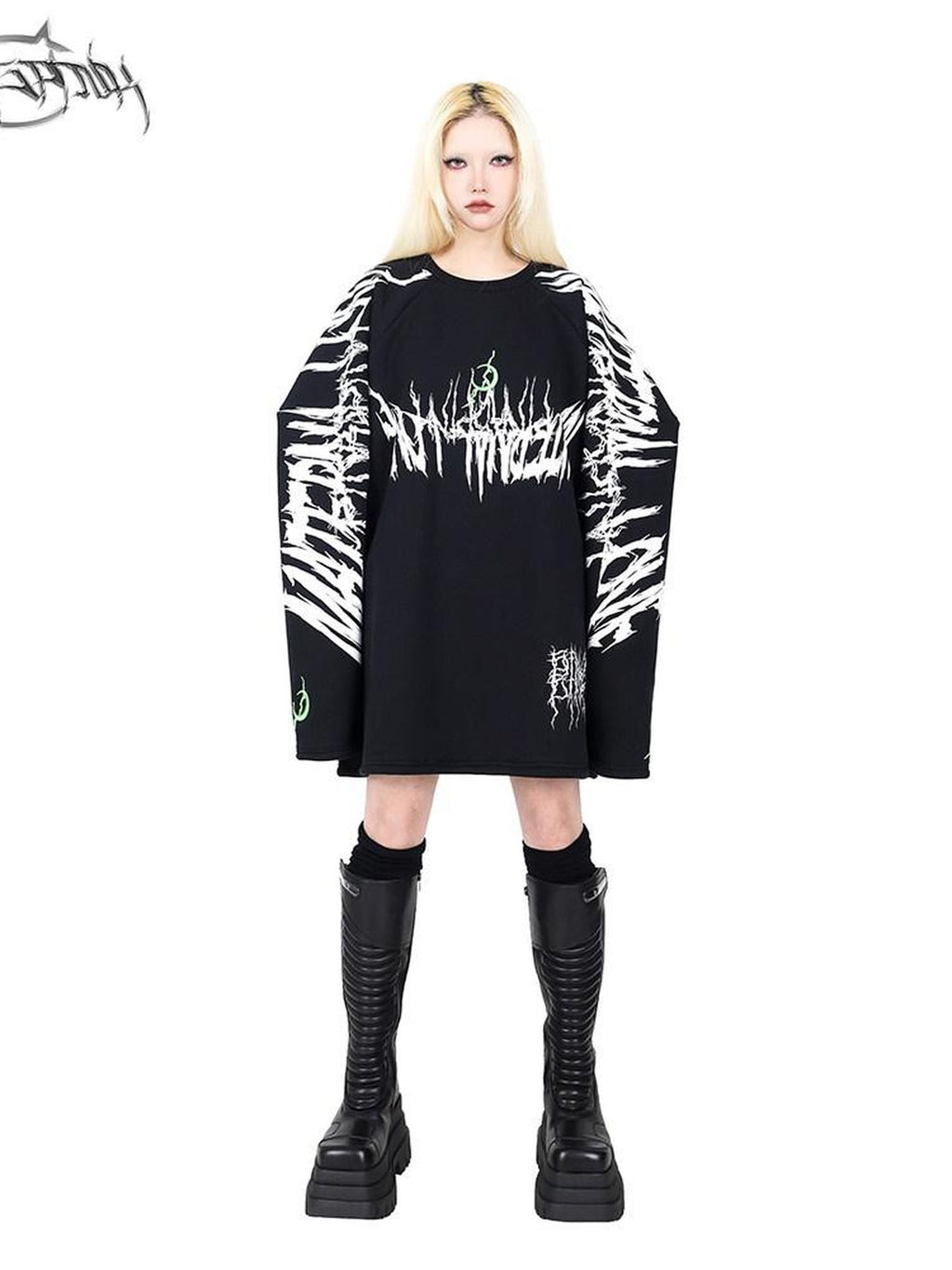 PINKSPINK Embroidered Letter Print Boxy Drop Shoulder Women's Fleece Sweatshirts