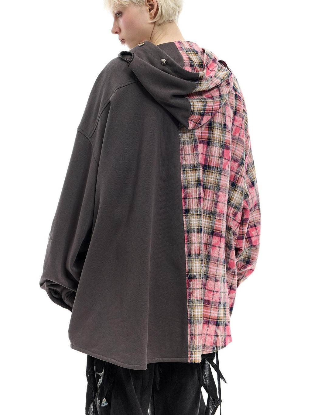 PINKSPINK Embroidered Patchwork Hooded Punk Women's Cotton Oversized Tunic Blouses