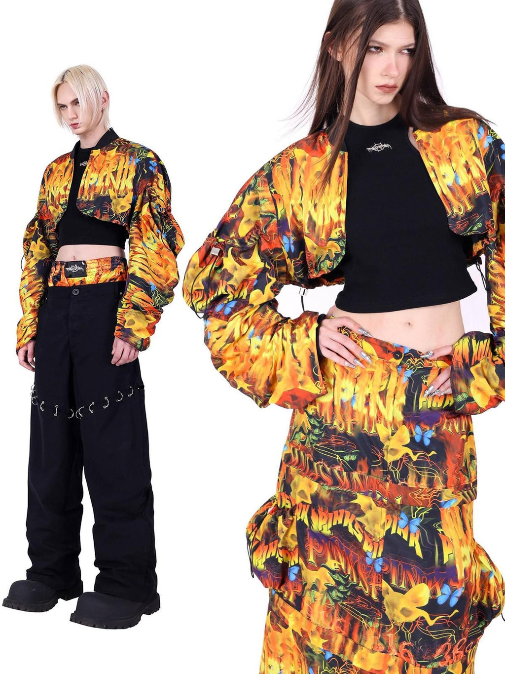 PINKSPINK Flame Concept Sun Protective Structured Sleeve Women's Polyester Cropped Jackets