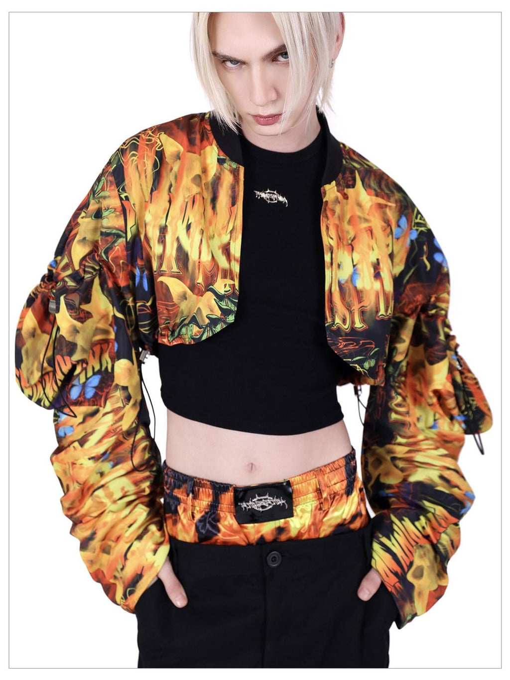 PINKSPINK Flame Concept Sun Protective Structured Sleeve Women's Polyester Cropped Jackets