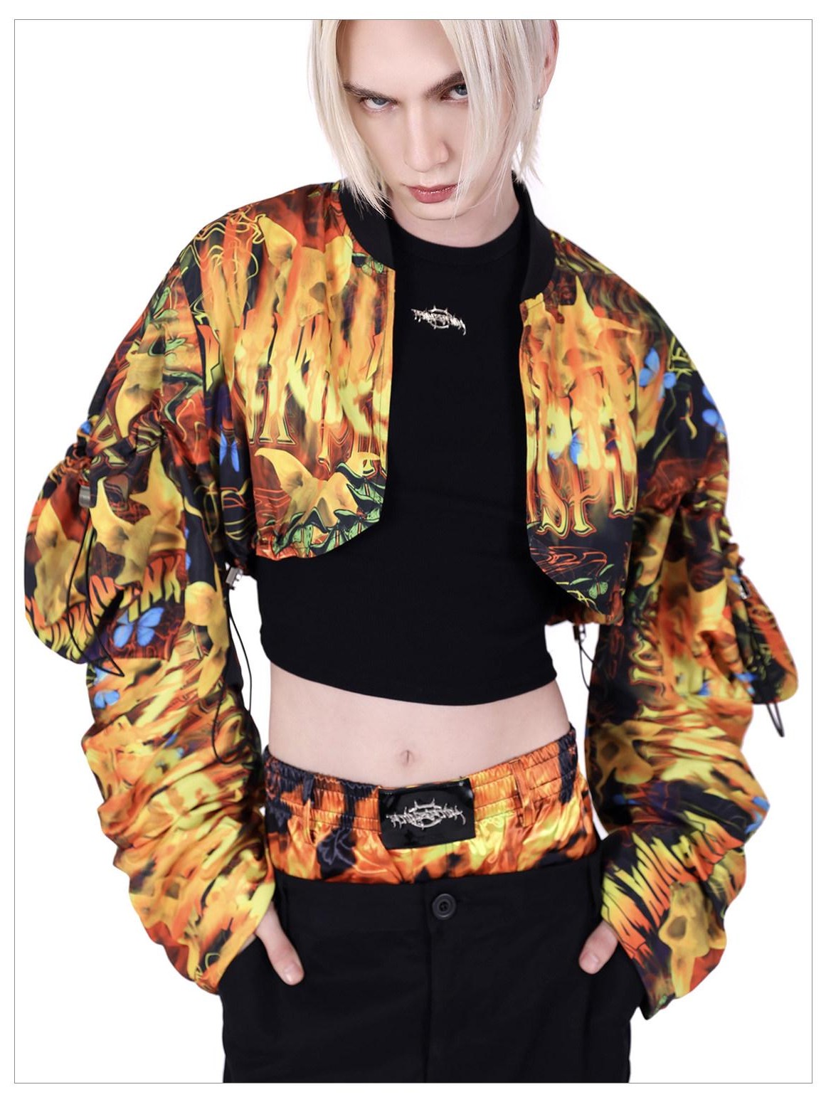 PINKSPINK Flame Concept Sun Protective Structured Sleeve Women's Polyester Cropped Jackets