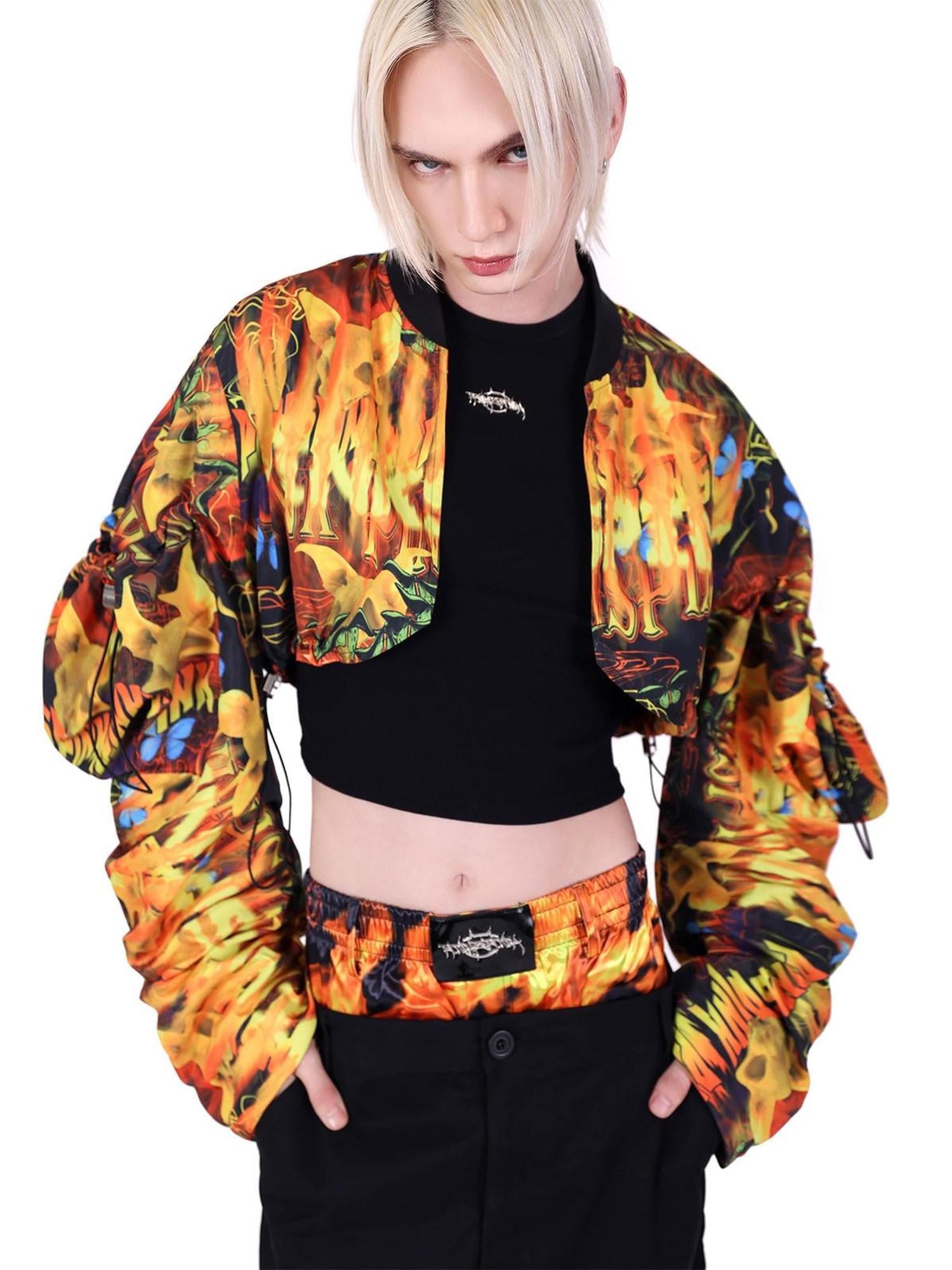 PINKSPINK Flame Concept Sun Protective Structured Sleeve Women's Polyester Cropped Jackets