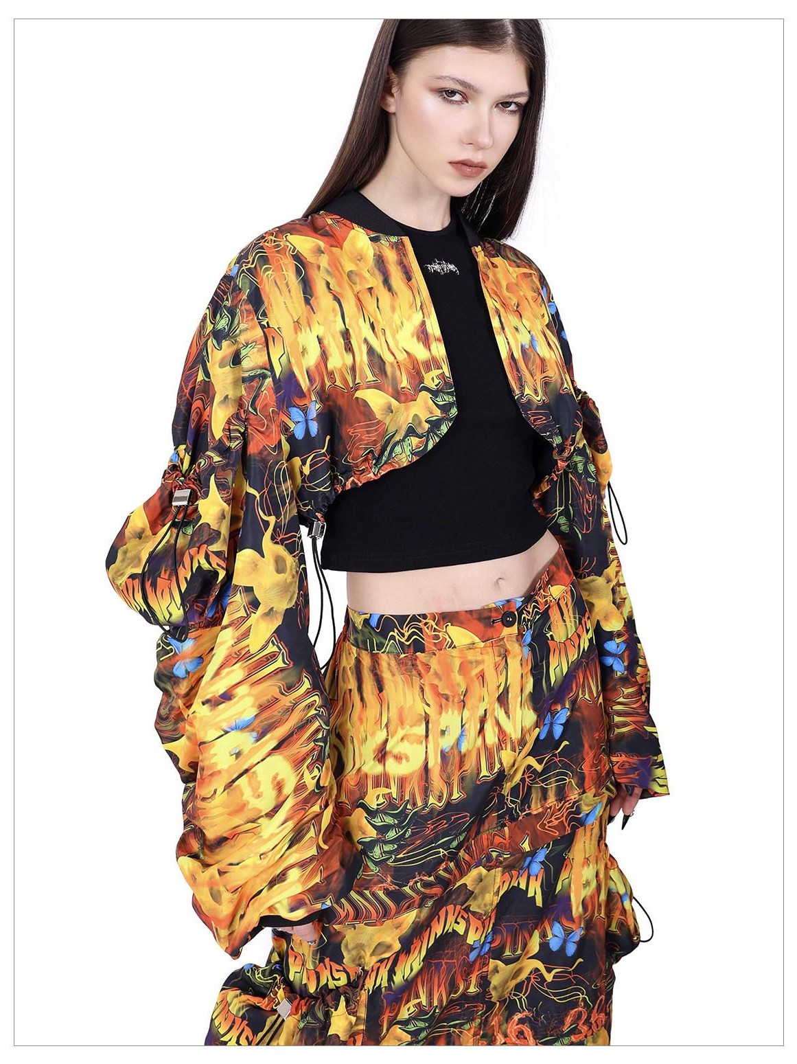 PINKSPINK Flame Concept Sun Protective Structured Sleeve Women's Polyester Cropped Jackets