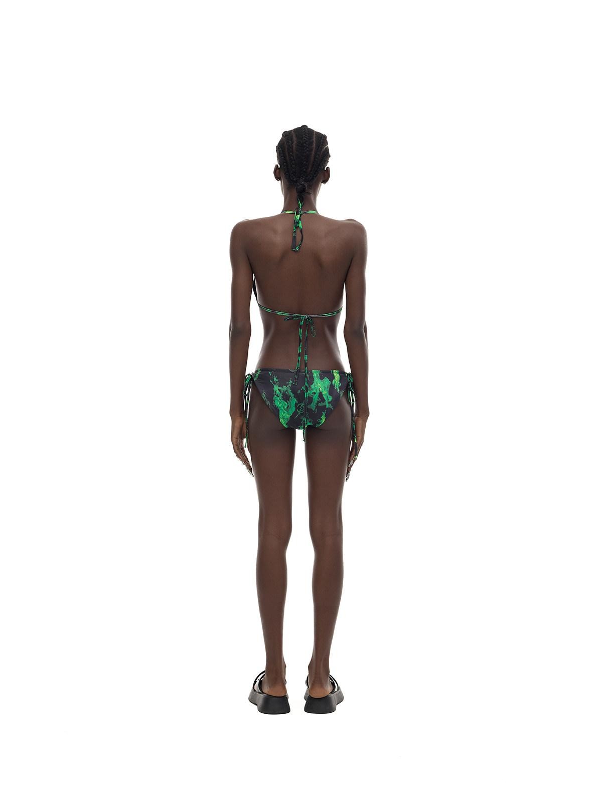 PINKSPINK Flame Neon Green Ring Detail Women's Polyester Triangle Bikinis