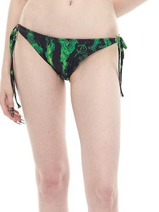 PINKSPINK Fluorescent Green Flame Ring Detail Women's Polyester Triangle Bikinis