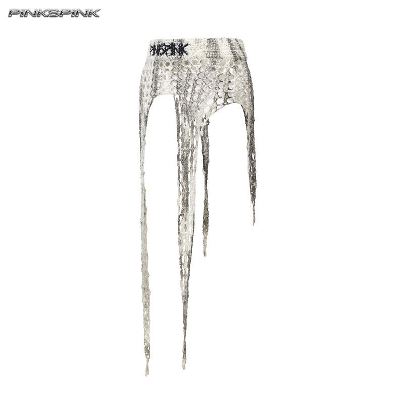 PINKSPINK_Four_Point_Star_Thorn_Embroidered_Knit_A_Line_Women's_Acrylic_Mini_Skirts_1045807458227_MISSTT