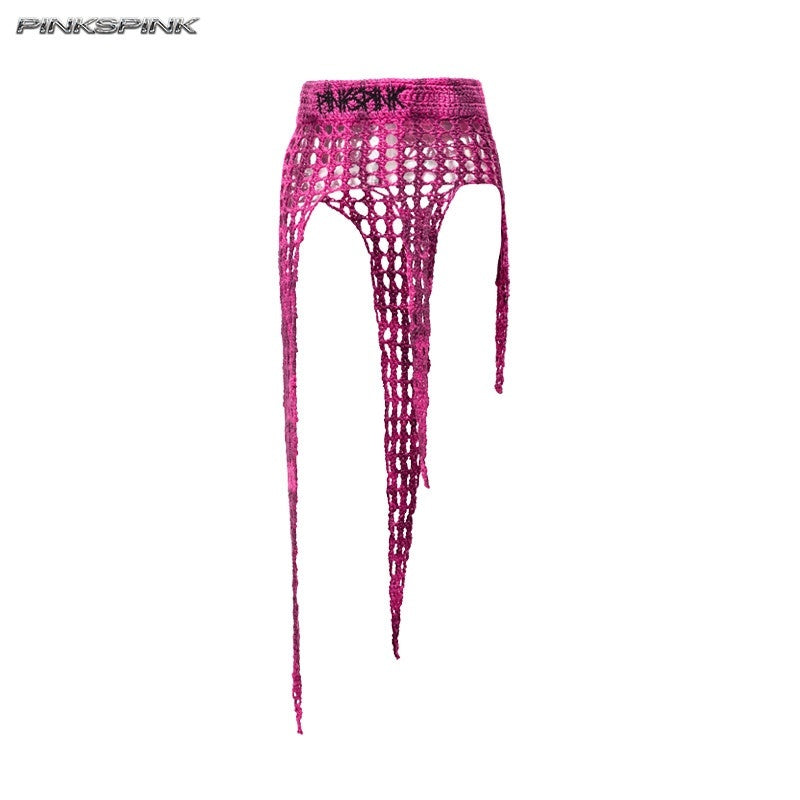 PINKSPINK_Four_Point_Star_Thorn_Embroidered_Knit_A_Line_Women's_Acrylic_Mini_Skirts_1045807458227_MISSTT