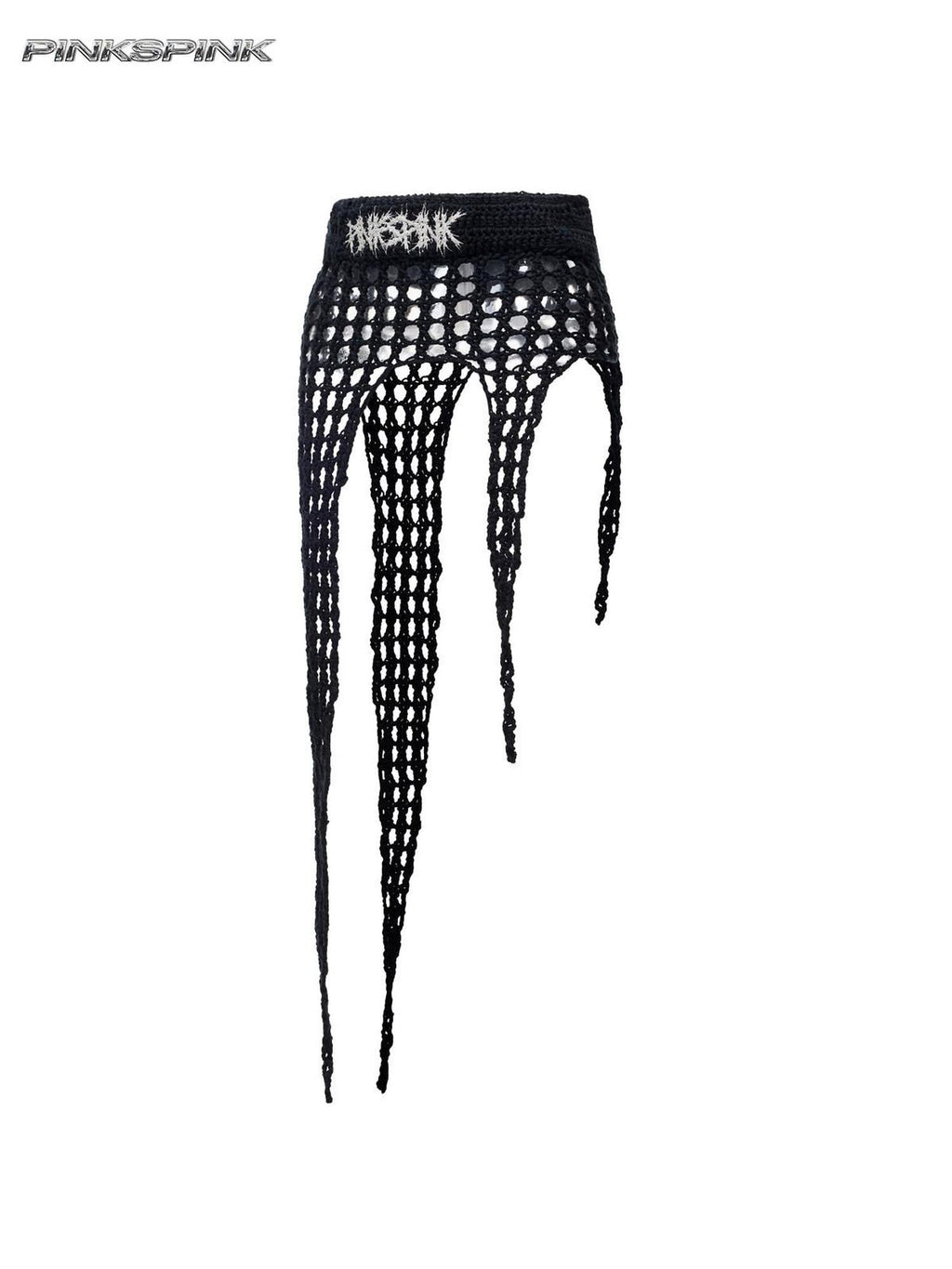 PINKSPINK Four Point Star Thorn Embroidered Knit A Line Women's Acrylic Mini Skirts