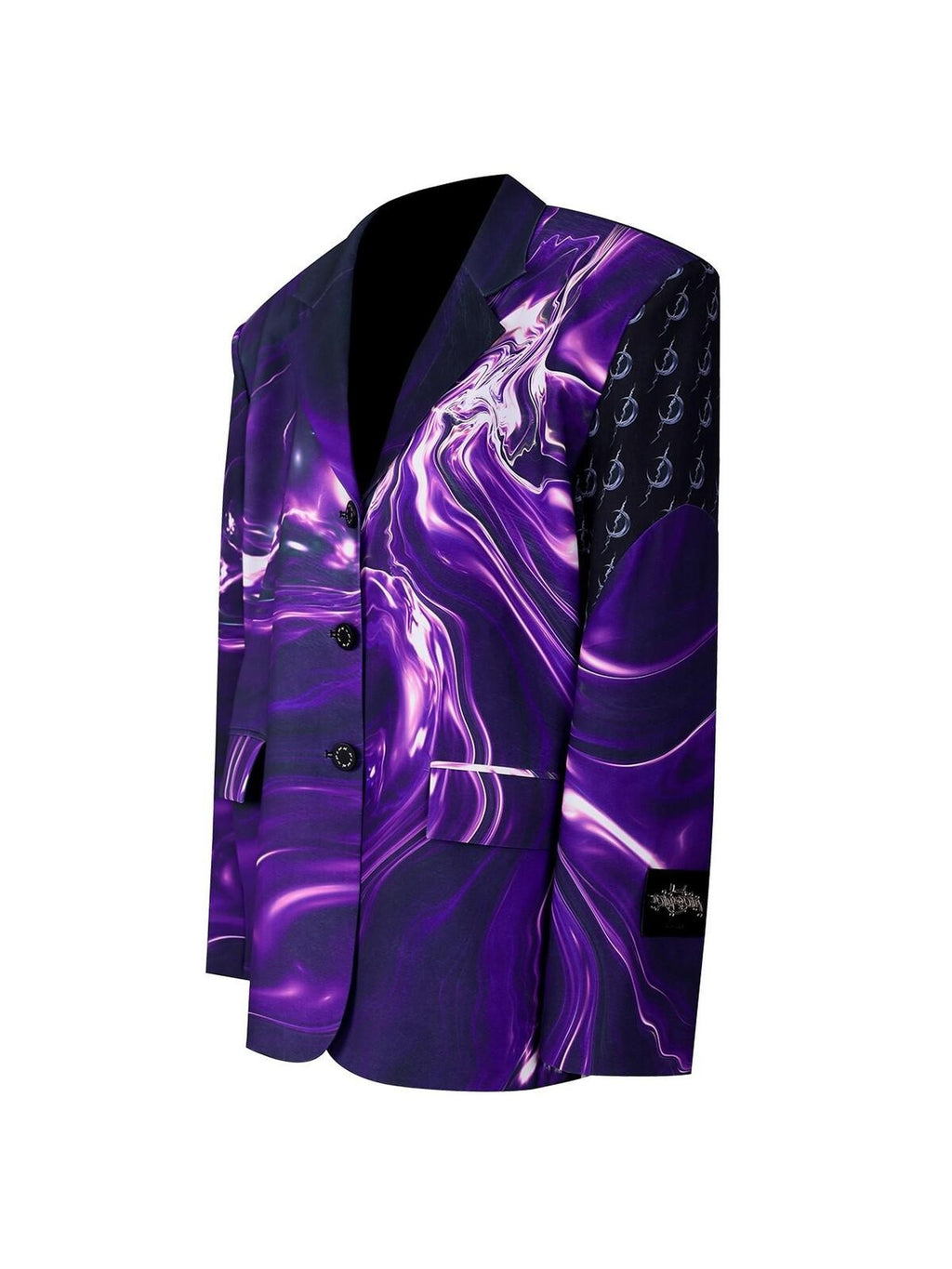 PINKSPINK Galactic Digital 3d Print Patchwork Embroidered Women's Polyester Blazers