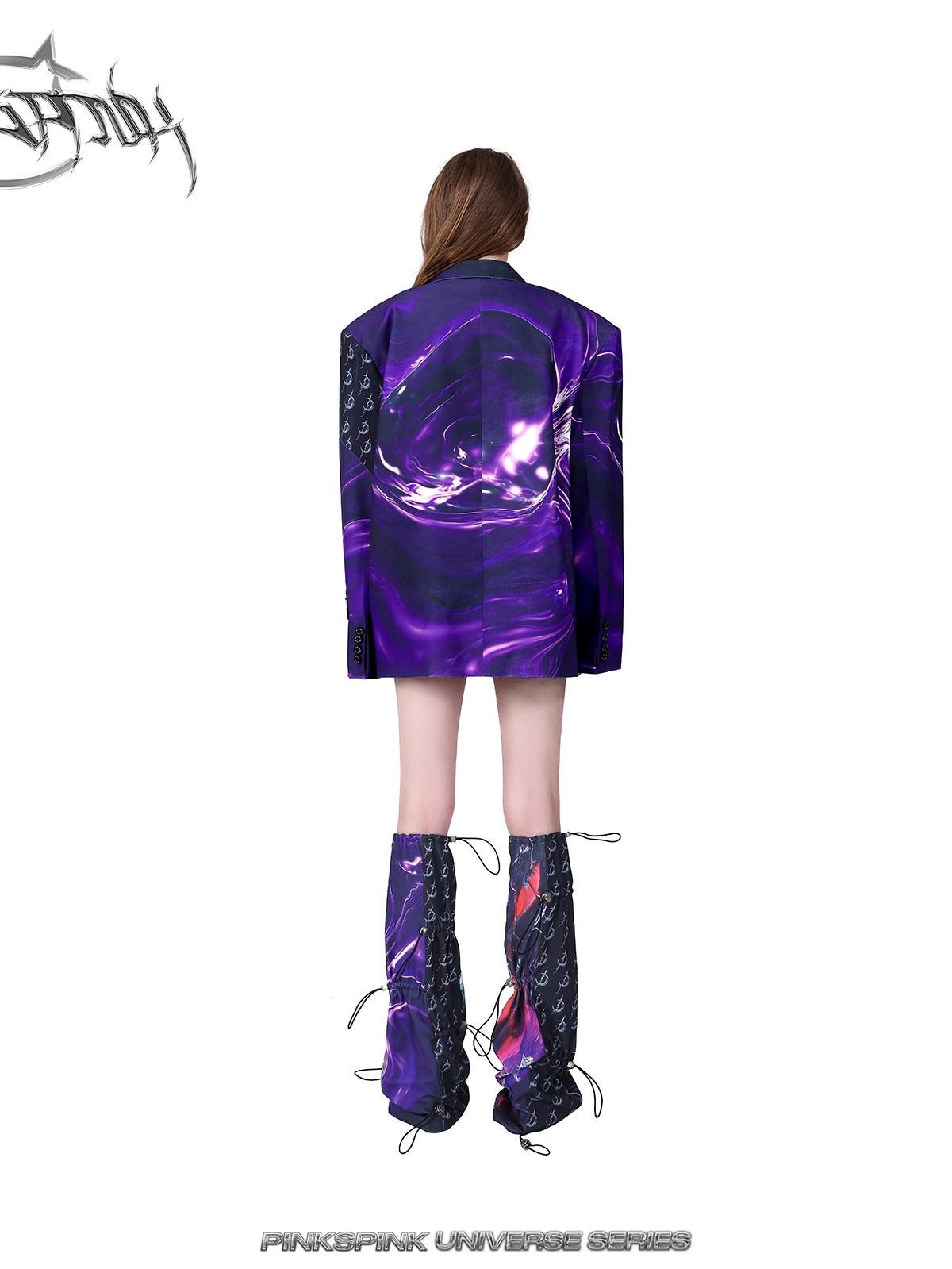 PINKSPINK Galactic Digital 3d Print Patchwork Embroidered Women's Polyester Blazers