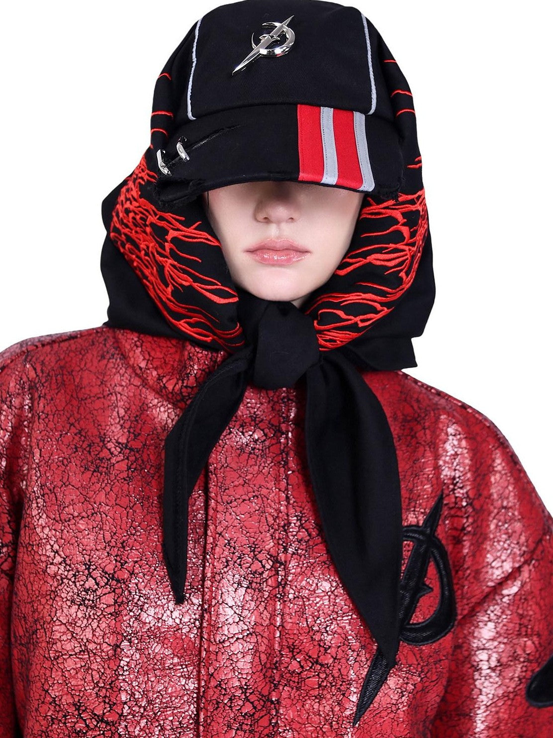 PINKSPINK Geometric Colorblock Heavy Embroidery Frayed Edge Women's Cotton Baseball Caps