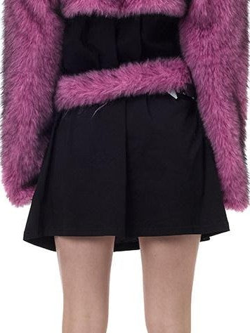 PINKSPINK Gradient Fluffy Structured High Collar Y2k Women's Faux Fur Cropped Jackets
