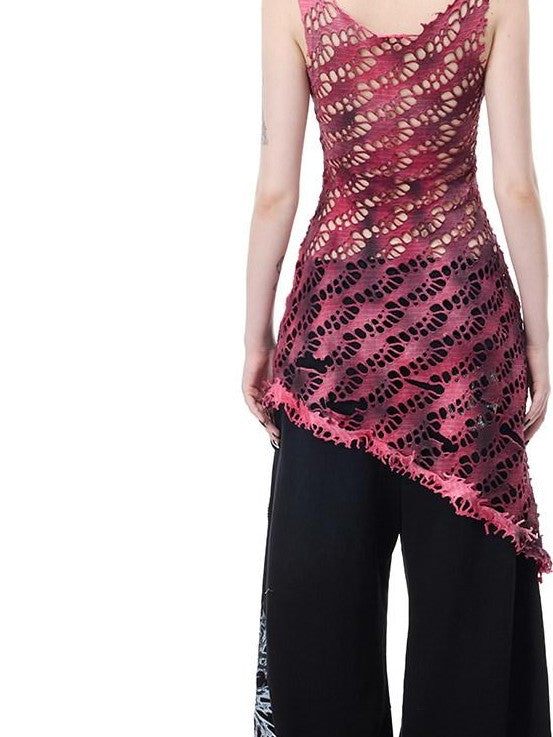 PINKSPINK Gradient Mesh Stud Applique Women's Cotton Slip Midi Dresses