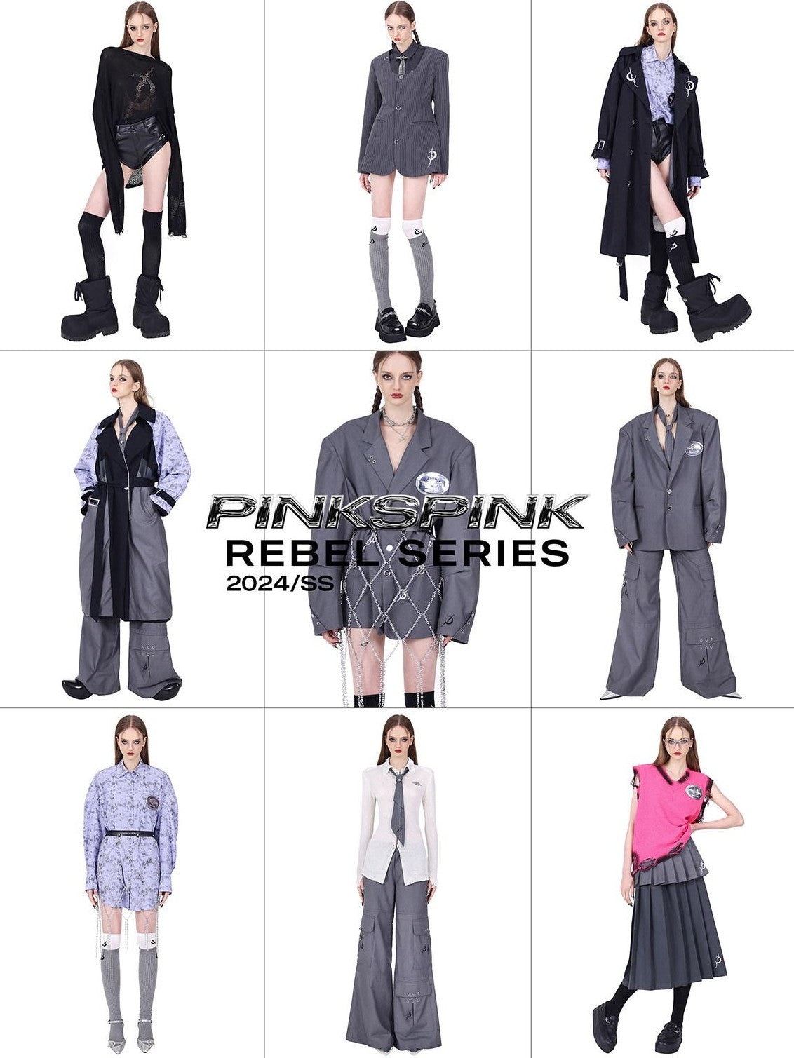 PINKSPINK Gray Structured Perforated Ringed Embroidered Women's Polyester Blazers