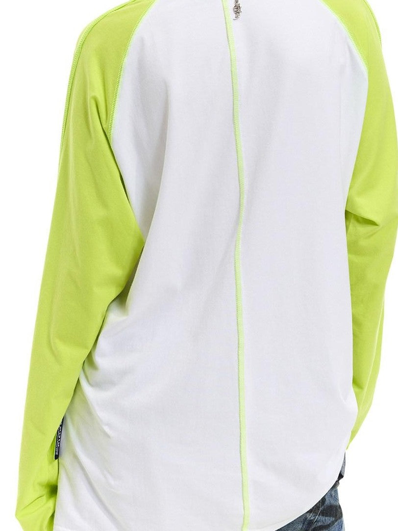 PINKSPINK Green Pink Text Print Spliced Raglan Women's Cotton Long Sleeve T-shirts
