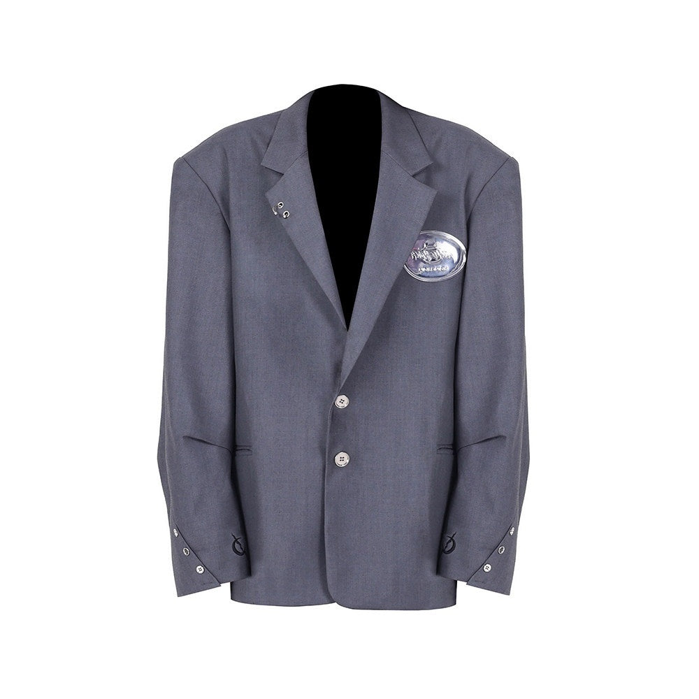 PINKSPINK_Grey_3d_Structured_Perforated_Hanging_Ring_Rivet_Embroidered_Women's_Blazers_770462324008_MISSTT