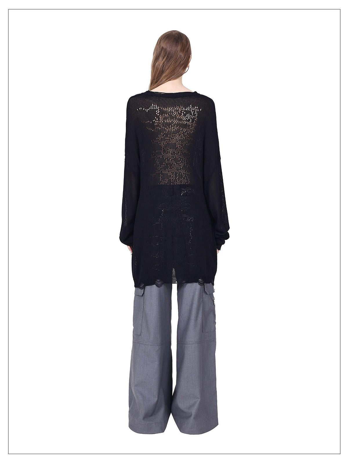 PINKSPINK Grey Embroidered Multi Pocket Ring Wide Leg Women's Polyester Tailored Pants