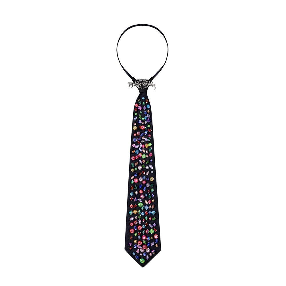 PINKSPINK_Impact_Color_Cosmic_Starry_Hand_Sewn_Beaded_Geometric_Arrow_Women's_Neckties_758181872373_MISSTT