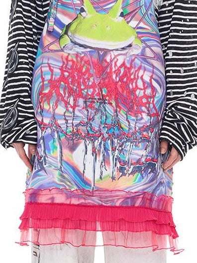 PINKSPINK Irregular Ripped Embroidered Punk Coated Women's Cotton Sweatpants