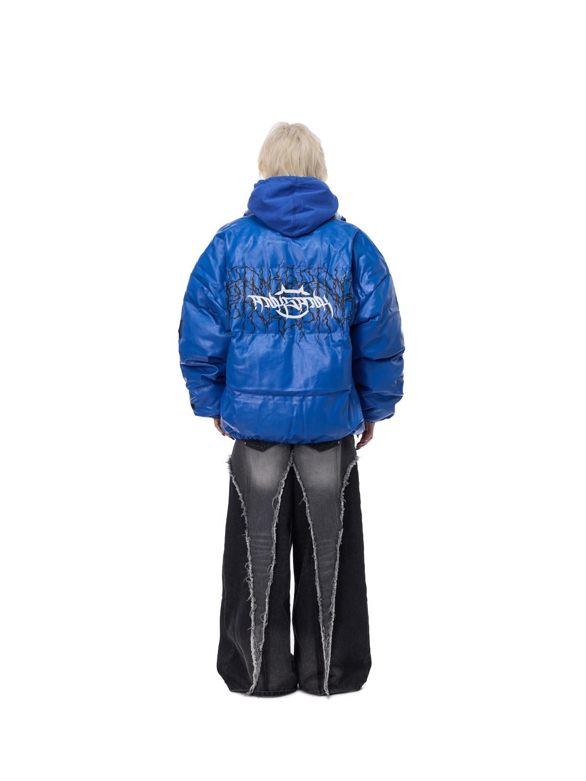PINKSPINK Klein Blue Logo Zipper High Collar Loose Women's Cotton Filled Puffer Jackets