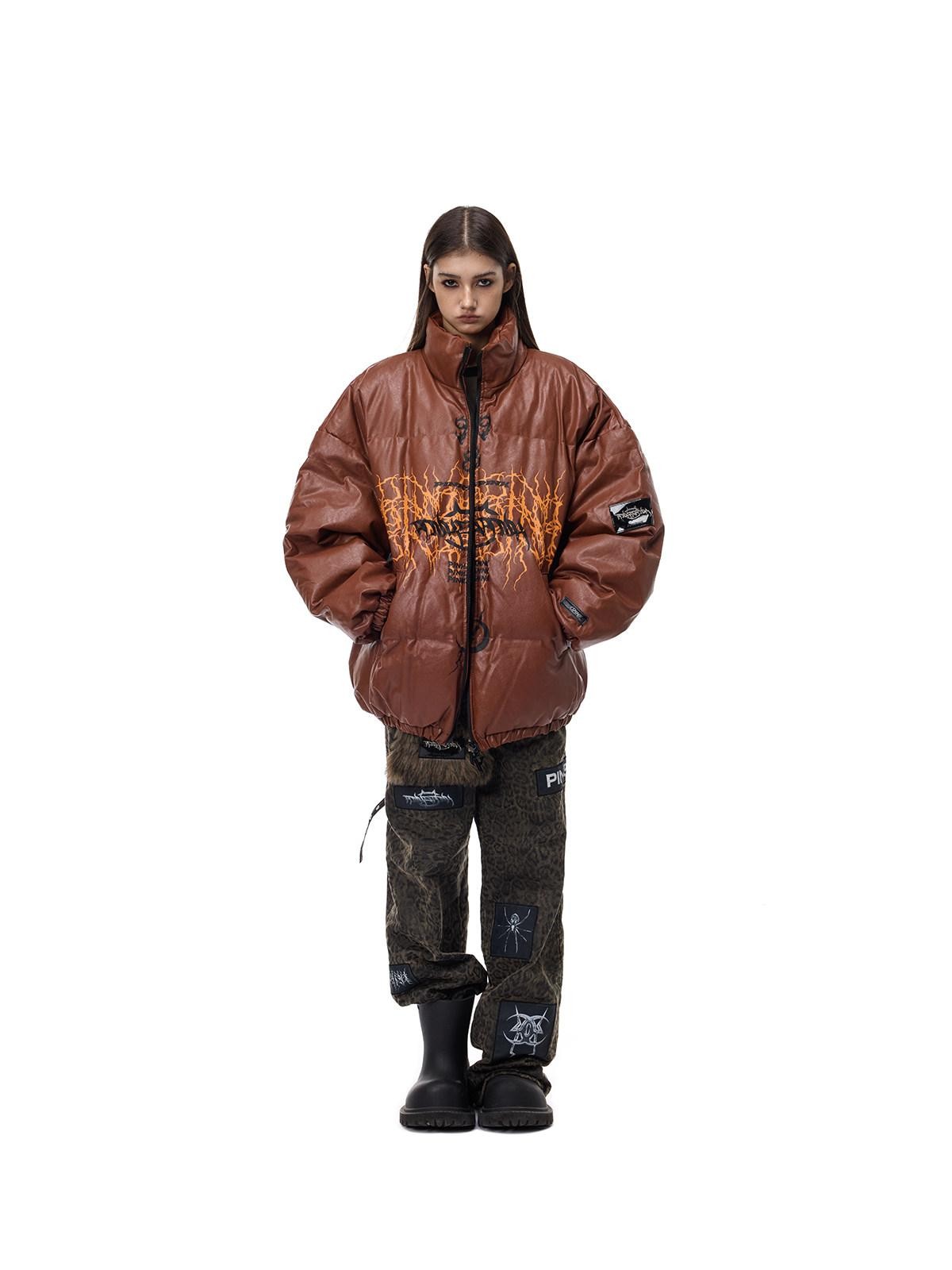 PINKSPINK Klein Blue Logo Zipper High Collar Loose Women's Cotton Filled Puffer Jackets