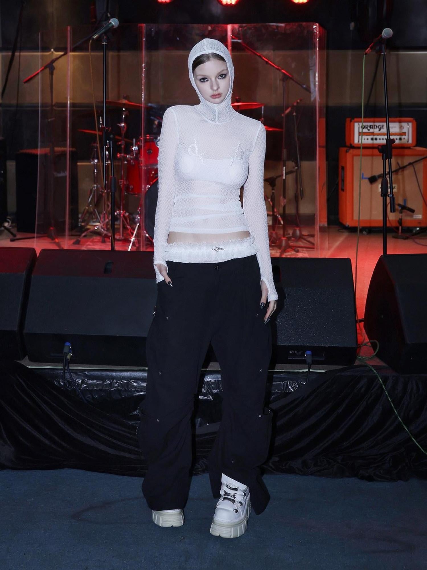 PINKSPINK Lace Trim Layered Natural Waist Boxer Streetwear Women's Cotton Shorts