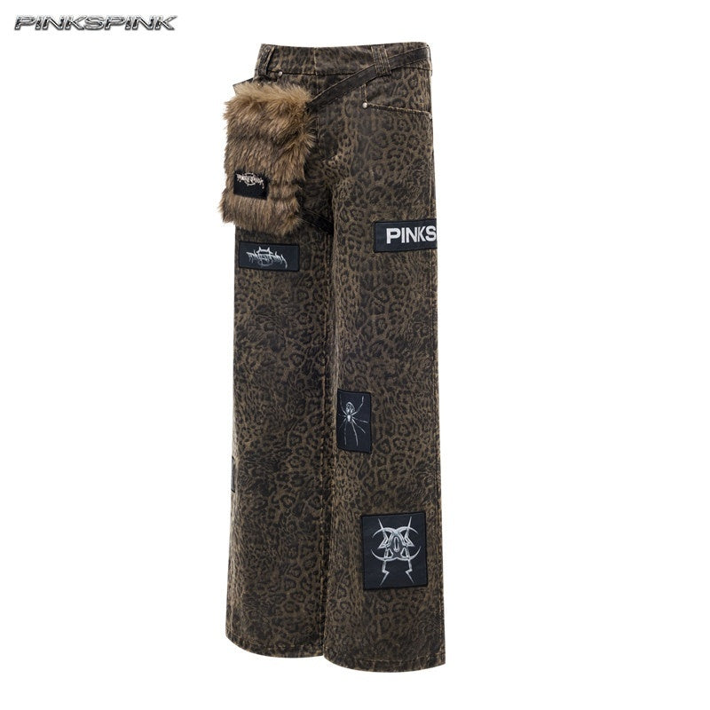 PINKSPINK_Leopard_Applique_Hanging_Pocket_Women's_Cotton_Straight-leg_Pants_999442106218_MISSTT