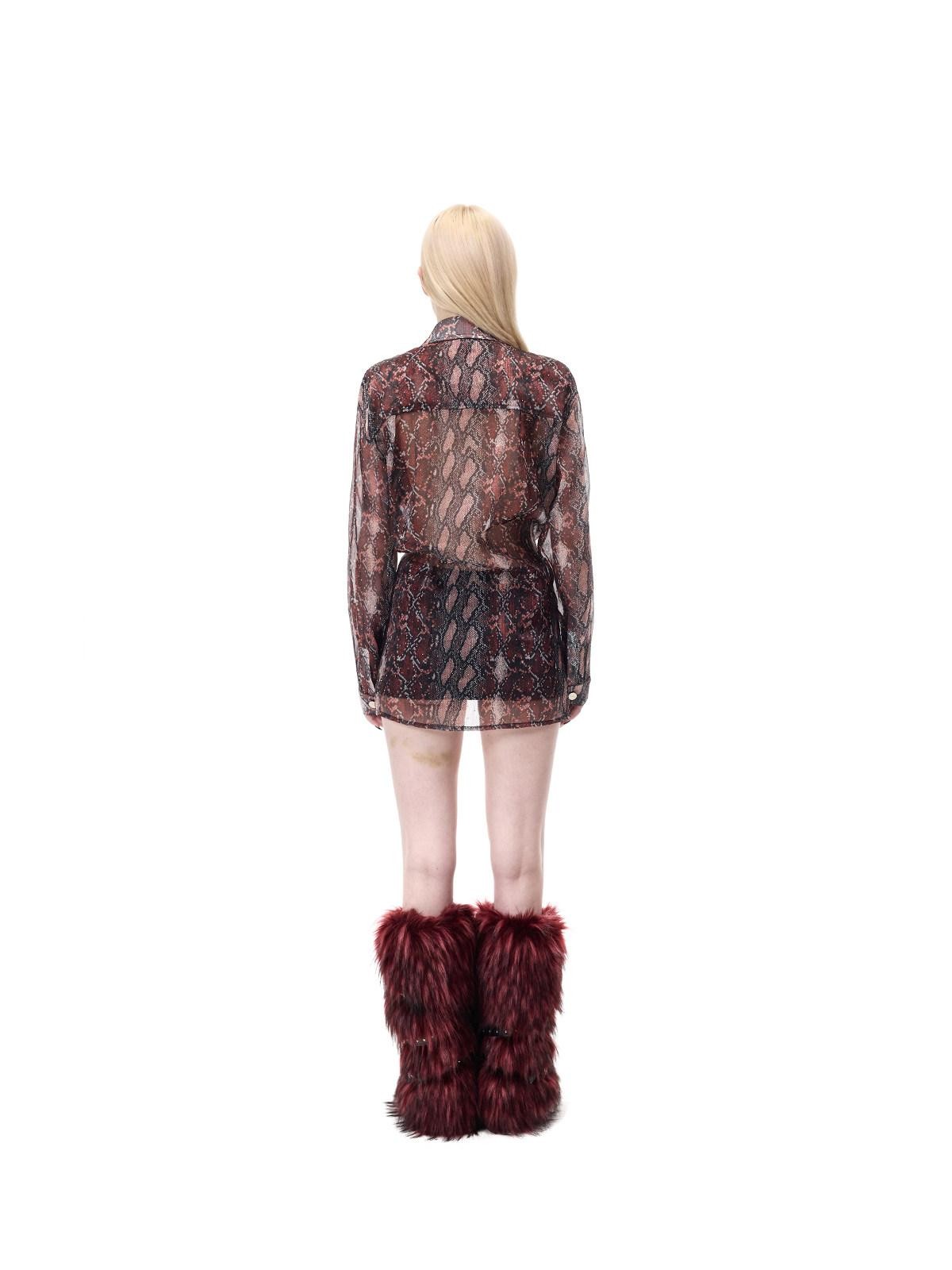 PINKSPINK Leopard Print Rhinestone Mesh A Line Women's Triacetate Mini Matching Skirt Sets