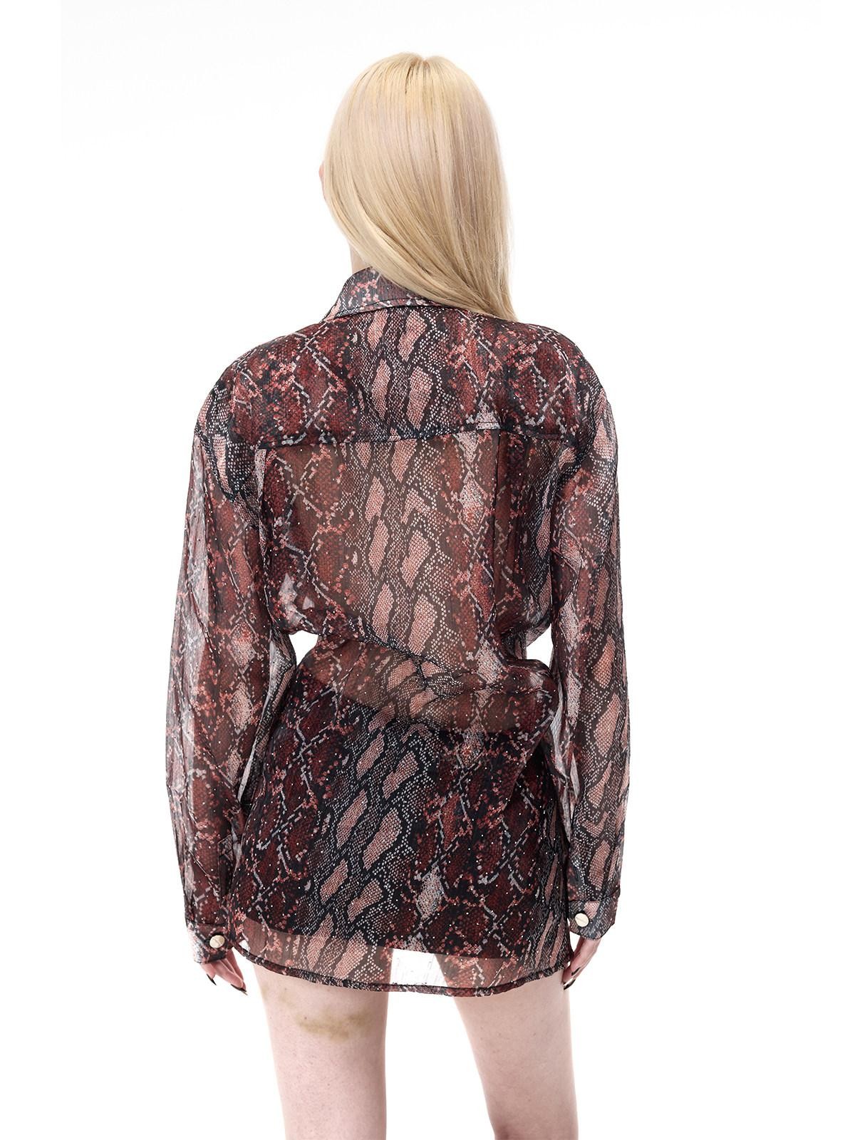 PINKSPINK Leopard Print Rhinestone Mesh A Line Women's Triacetate Mini Matching Skirt Sets