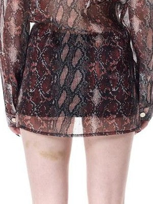PINKSPINK Leopard Print Rhinestone Mesh Women's Triacetate Coated Matching Skirt Sets