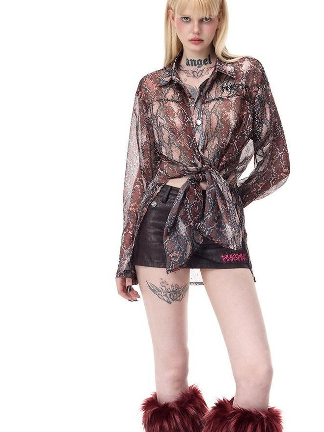 PINKSPINK Leopard Print Rhinestone Mesh Women's Triacetate Coated Matching Skirt Sets