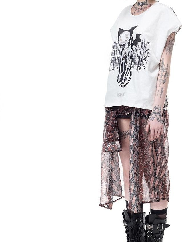 PINKSPINK Leopard Print Rhinestone Mesh Women's Triacetate Coated Matching Skirt Sets