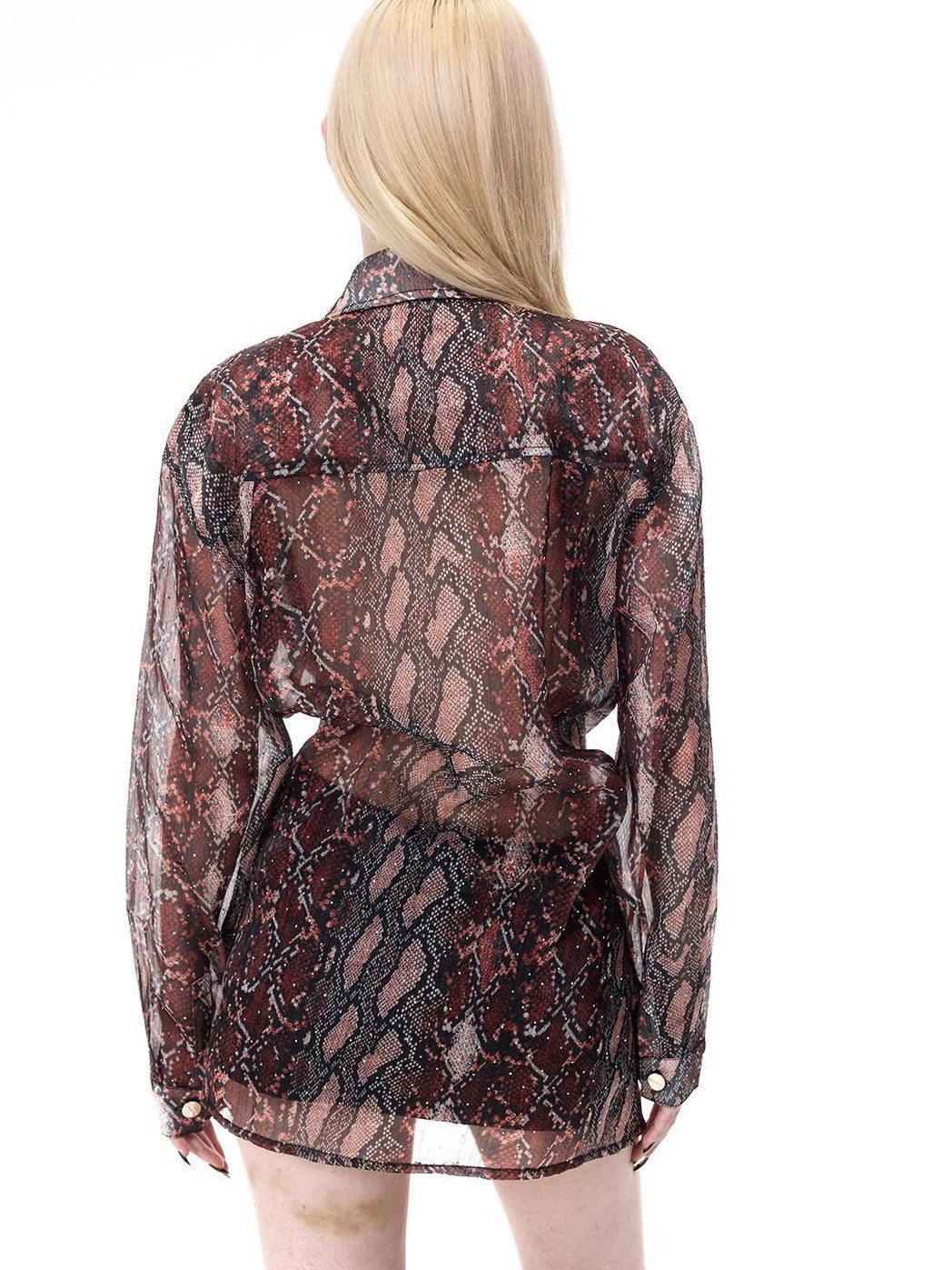PINKSPINK Leopard Print Rhinestone Mesh Women's Triacetate Coated Matching Skirt Sets