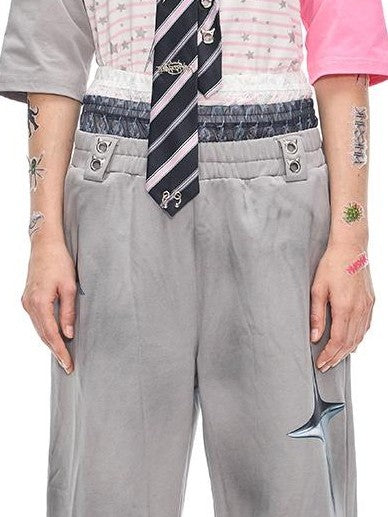 PINKSPINK Metal Punk Striped Women's Neckties
