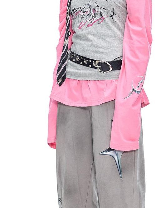 PINKSPINK Metal Punk Striped Women's Neckties