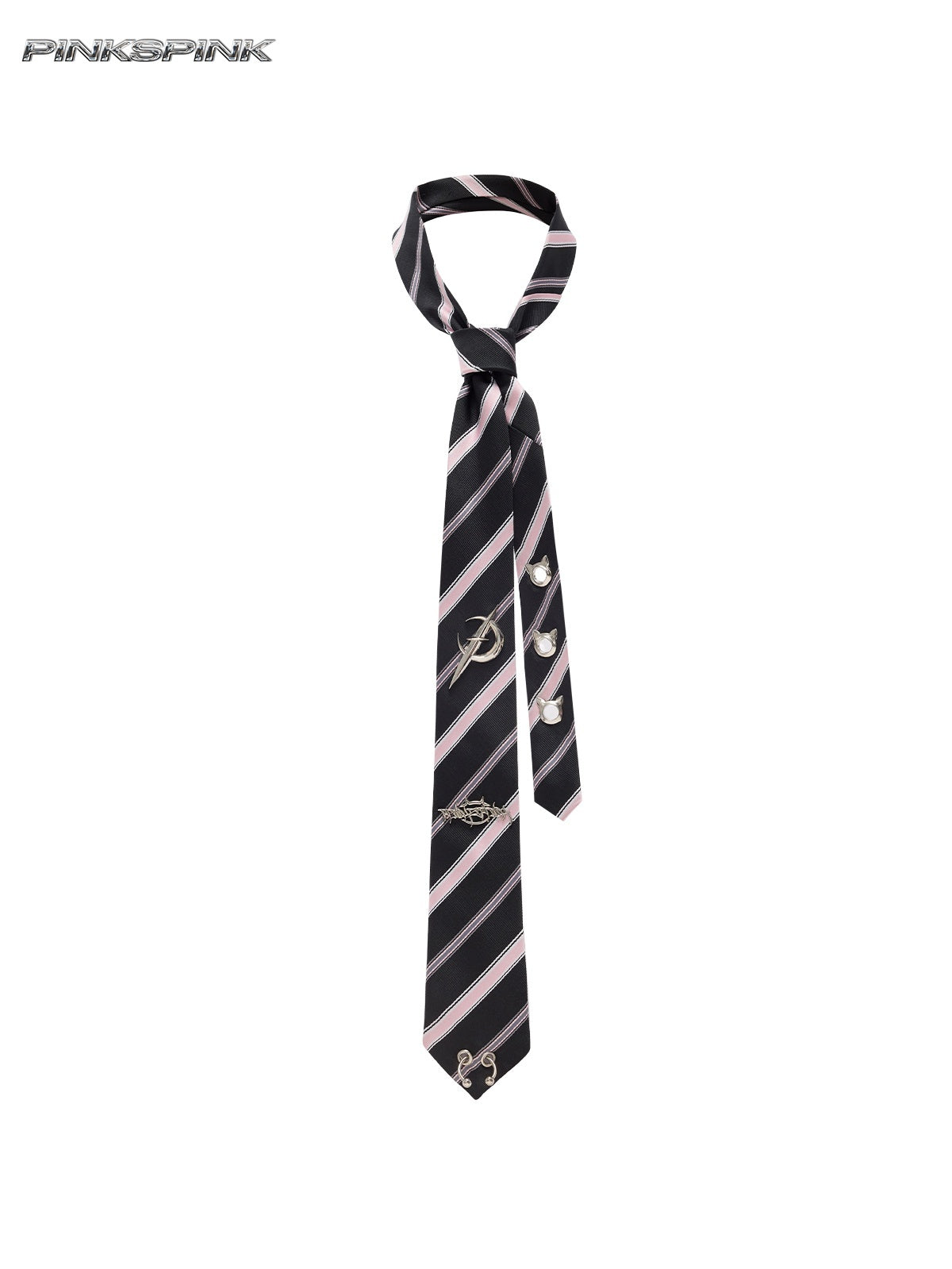 PINKSPINK_Metal_Punk_Striped_Women's_Neckties_1089979961960_MISSTT