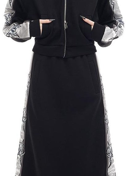 PINKSPINK Mirror High Neck Slim Fit Y2k Streetwear Women's Cropped Jackets