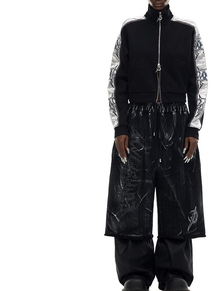 PINKSPINK Mirror High Neck Slim Fit Y2k Streetwear Women's Cropped Jackets
