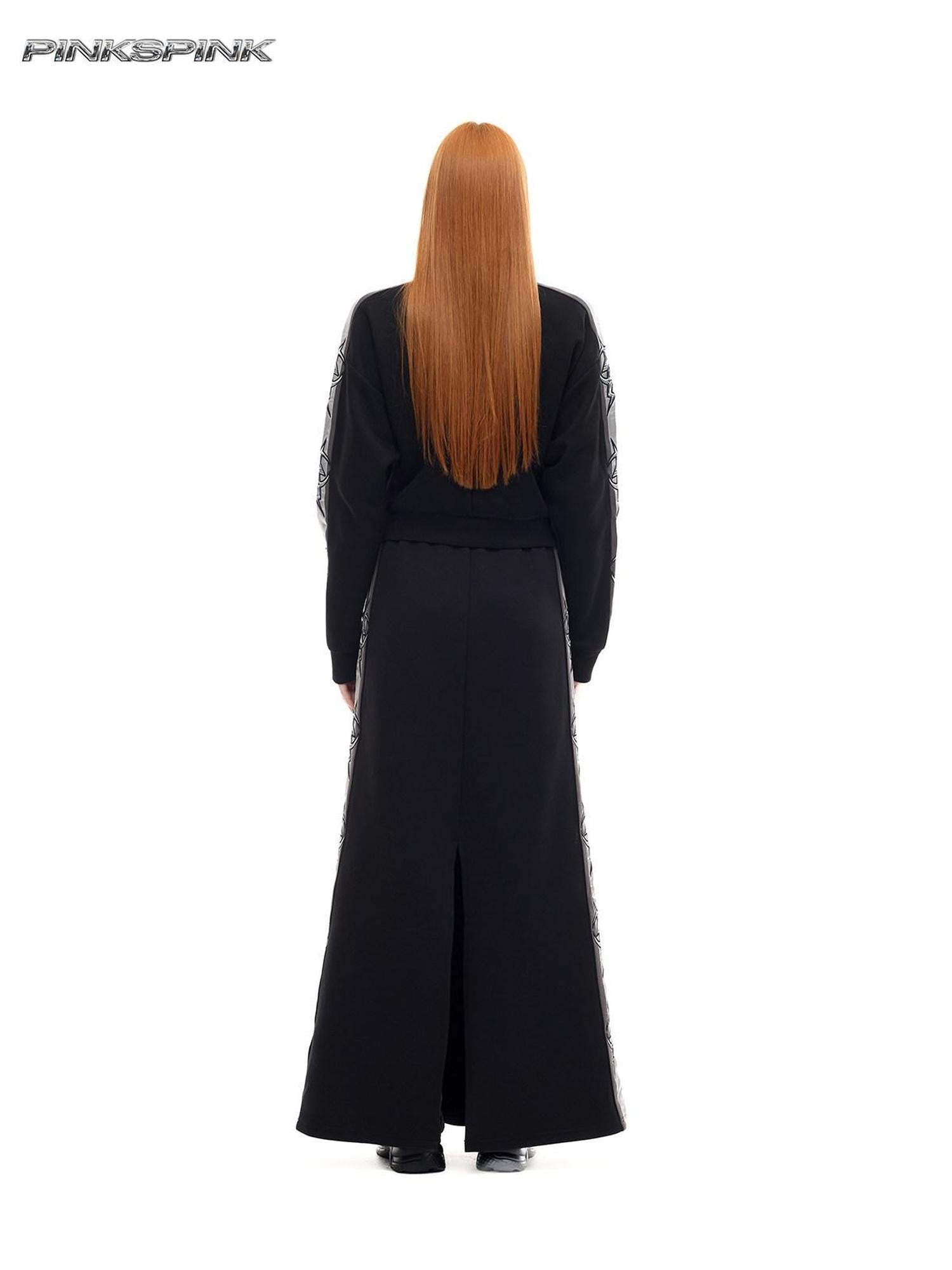 PINKSPINK Mirror Y2k Embroidered A Line Women's Polyamide Blend Maxi Skirts